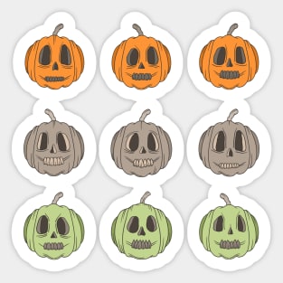 Colorful Halloween pumpkin Day of the Dead Candy Skulls Sticker